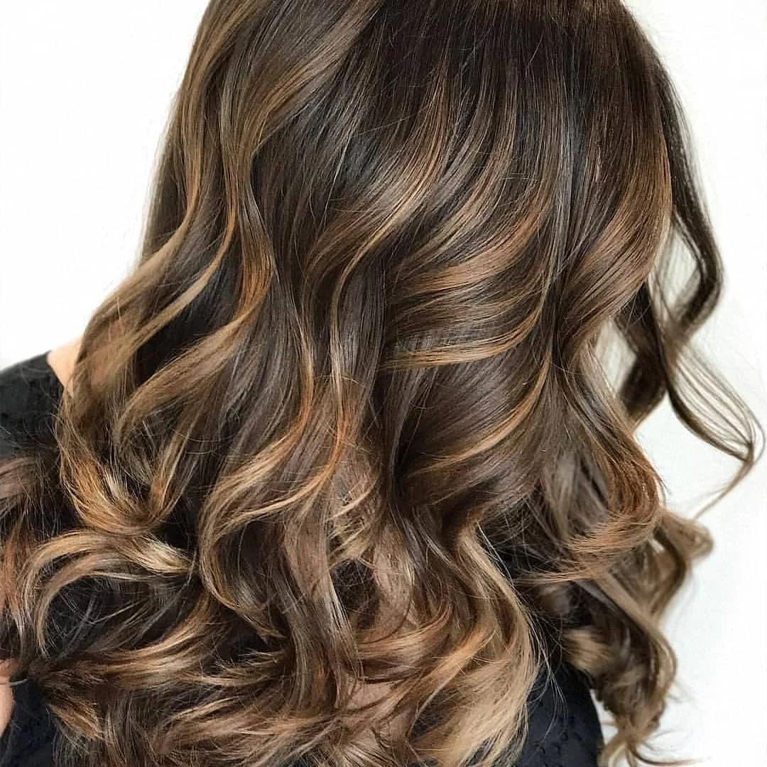 Morena iluminada feita no Eduardo Zaino Studio Hair Cabelo castanho volumoso com morena iluminada em tons de mel